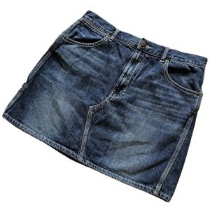 BCBGeneration Denim Mini Skirt Medium Wash Carpenter Style Size 28